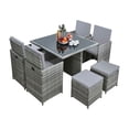thumbnail image 3 of Juego de comedor para jardín Ilios Innova para 8 PERSONAS de mimbre sintético color Gris, 3 of 9