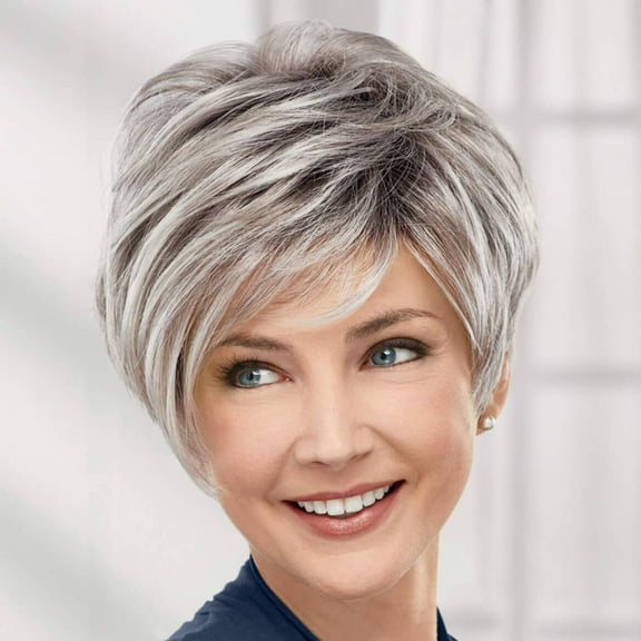 Paula Young Victoria WhisperLite Wig Edgy, Short Pixie Wig with An Asymmetrical Fringe and Rich, Feathery Layers/Multi-tonal Shades of Blonde, Silver, Brown, and Red