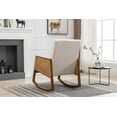 thumbnail image 3 of Accent Rocking Chair, Mid-Century Nursery Rocking Armchair, Tall Back Accent Glider Rocker, Leisure Sofa Chair with Solid Wood Frame, Comfy Side Chair for Living Room, Bedroom, Nursery, Beige Linen, 3 of 7