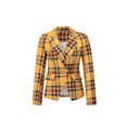 thumbnail image 4 of Mujeres Blazers casuales de manga larga botón abajo de la chaqueta del traje de la tela escocesa de la oficina del trabajo abrigos formales(Amarillo-M) Nituyy Blazers-GL715-FF76522C2, 4 of 5
