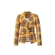 thumbnail image 4 of Mujeres Blazers casuales de manga larga botón abajo de la chaqueta del traje de la tela escocesa de la oficina del trabajo abrigos formales(Amarillo-XL) Nituyy Blazers-GL715-FF76522C4, 4 of 5