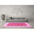 thumbnail image 3 of Ahgly Company Indoor Square Oriental Pink Traditional Area Rugs, 3' Square, 3 of 4