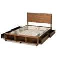 thumbnail image 5 of Baxton Studio Tamsin Modern Transitional Ash Walnut Brown Finished Wood Queen Size 4-Drawer Platform Storage Bed with Built-In Shelves, 5 of 5