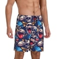 thumbnail image 2 of Fotbe rock Skull blue record Pajama Shorts for Men, Men's Pajama Bottoms, Sleepwear,Short Pajama Pants-4X-Large, 2 of 9