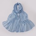 thumbnail image 2 of Women Premium Hijab Head Scarf Lightweight Shimmer Scarves Crepe Wedding Shawls Shiny Wraps for Evening Dresses, 2 of 6