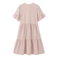 thumbnail image 4 of Bosfbaoi Summer Dresses for Women 2026 Notch V Neck Ruffle Short Sleeve Womens Dresses Loose Two Tier Striped Mini Casual Dress with Side Pockets, 4 of 9