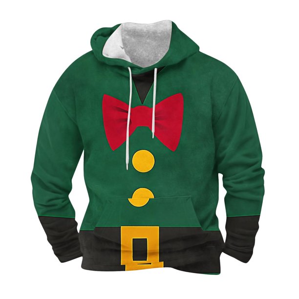 Sudadera con capucha para hombre, moda, bolsillos, manga larga, estampado navideño, sudadera con capucha, blusa para hombre, blusa de poliéster