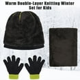 thumbnail image 3 of 3PCS Kids Winter Hat Winter Knitted Scarf Winter Gloves Set -Toddler Winter Knit Beanies Neck Warmer Gaiter for Boys Girls Autumn & Winter, 3 of 4