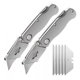 thumbnail image 1 of 2pcs Navaja Multiusos Plegable+20 Hojas Intercambiables plata, 1 of 5