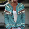 thumbnail image 2 of iHPH7 Chandail Fair Isle pour Femmes Cardigan pour Femmes Cardigan Floral pour Femmes Chandail à Col Rond pour Femmes Chandails d'Automne pour Femmes Cardigan Ouvert pour Femmes Bleu Ciel 5TG, 2 of 4