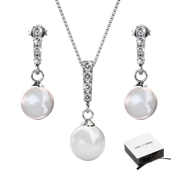 Cate & Chloe Gabrielle Jewelry Set, Bridesmaid Jewelry Set, 18k White ...