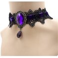 thumbnail image 3 of Gargantilla de vampiro estilo gótico de estilo retro hecho a mano con encaje de estilo real, pulsera y cadena con colgante negro, 3 of 4
