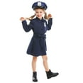 thumbnail image 6 of Hwmodou Toddler Girls 2 Piece Knitted Outfits Girl Officer Clothes Kids Cop Girl Cop Role Playing Clothes Set Casual Holiday Party,3-11Y, 6 of 9