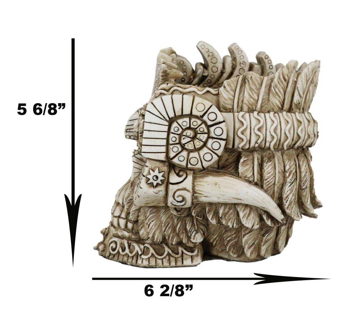Ebros Aztec Empire Emperor Montezuma Skull Statue