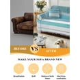 thumbnail image 5 of Teal Nordic Style Stripes Couch Cover for Dogs, Turquoise Texture Washable Sofa Covers Slipcover for Pets Dogs Futon Cover, Couch Recliner Covers, Oversized Chair Slipcover 71"x91", 5 of 9