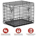 thumbnail image 2 of MidWest Homes for Pets Ultima Pro Series 24' Dog Crate ; Extra-Strong Double Door Folding Metal Dog Crate w/Divider Panel, Floor Protecting 'Roller Feet' & Leak-Proof Plastic Pan, 2 of 8