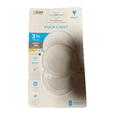 3 in. Plug-in Linkable Under Cabinet Integrated LED Puck Light with CCT (3-Pack)