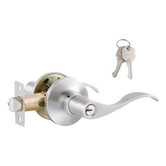 Premier Lock Wave Entry Lever Satin Nickel 2 KW1 Keys