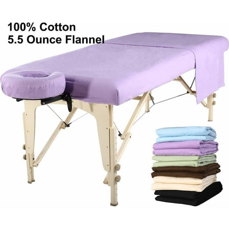 - Mt Massage Universal Flannel 3-in-1 Table Sheet Set, Purple