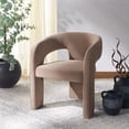 thumbnail image 2 of SAFAVIEH Couture Catharia Contemporary Velvet Solid Dining Armchair, Brown, 2 of 14