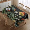 thumbnail image 2 of Red Mushroom Star Black Pattern Rectangle Tablecloth 60"x84",Waterproof Polyester Rectangle Table Cloth, Wipeable Spillproof Polyester Tablecloth for Dining, Camping, Indoor and Outdoor, 2 of 5