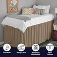 thumbnail image 5 of Dorm Bed Skirt Twin XL 38" Drop, College Dorm Room Bed Skirts Easy to Put On Twin XL Size Dust Ruffle Dorm Sized Bed Skirts, 600TC Egyptian Cotton Bed Skirt, (Taupe, Twin-XL - 38" Drop), 5 of 6