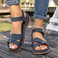 thumbnail image 6 of Xdegoge Womens Sandals Open Toe Sporty Gladiator Sandals Multi Straps Laser Cut Studded Ankle Buckle Arch Support Flatform Walking Shoes, 6 of 9