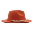 thumbnail image 3 of MESSUEN Fedora Hats for Women Wide Brim Hats for Women Sun Hats for Women Hat Classic Wide Belt Floppy Wool Womens Hat Panama Buckle Caps Fedora Hats for Men Floppy Hat Orange One Size, 3 of 6