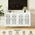 thumbnail image 4 of HLR 48" Accent Cabinet with 4 Doors, Vintage Hollow Carving Storage Credenza, Sideboards and Buffets Cabinet for Living Room, Kitchen, Dining Room, Entryway, 4 of 7