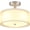 Gold, variant on 3-Light Semi Flush Mount Ceiling Light Fixture, Drum Light with Double Fabric Shade, Modern Close to Ceiling Lamps for Dining Room Kitchen