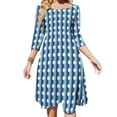 thumbnail image 4 of Dress Vestido Custom Festival Dresses Wear Street White and Blue Women Casual Dot Polka Striped, 4 of 8