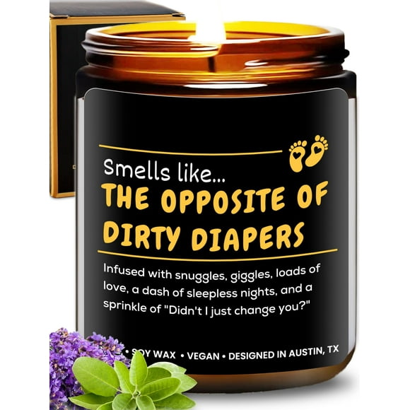 Candle Rosa Vila Funny New Mom, cera de soja, lavanda y salvia