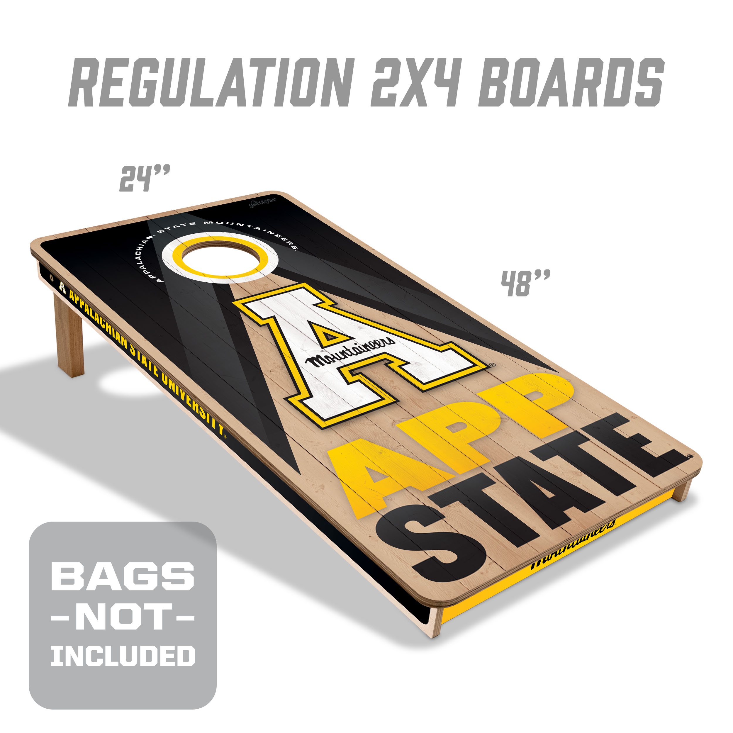 YouTheFan NCAA App St Mountaineers 2X4 Slogan Series Cornhole NO BAGS
