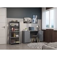 thumbnail image 4 of Madesa Desk with Drawer 53" + Ladder Shelf Standing Bookcase - Gray, 4 of 4
