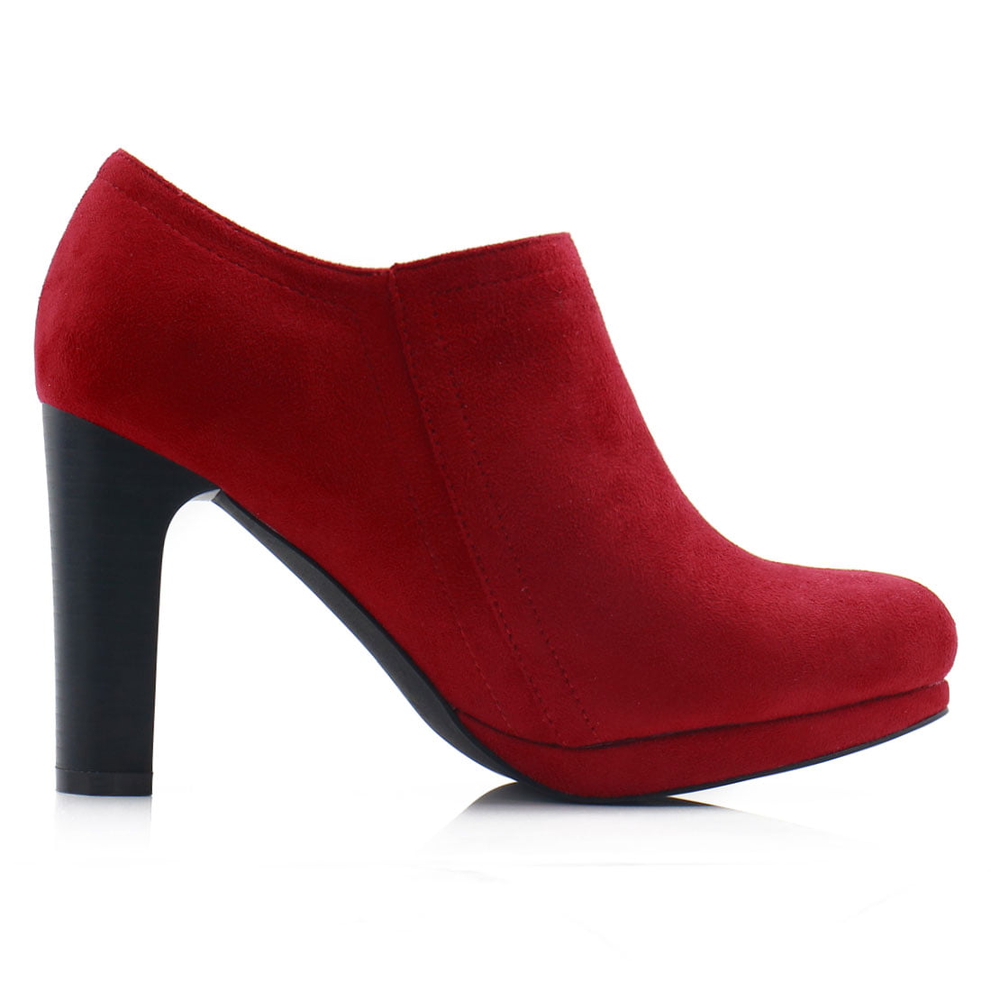 deep red ankle boots