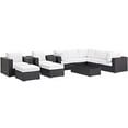 thumbnail image 2 of Modway Convene 10 Piece Outdoor Patio Sectional Set in Espresso White, 2 of 9