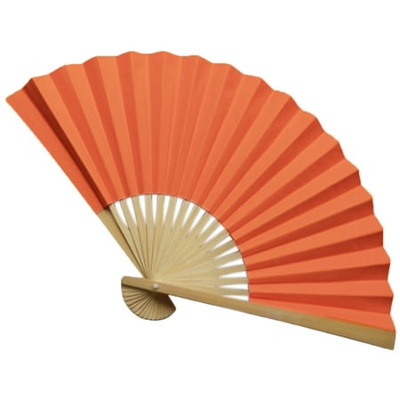 

QIIBURR Birthday Party Decor Chinese Style Hand Held Fan Bamboo Paper Folding Fan Party Wedding Decor