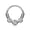Platinum, variant on 3 CZ Set Between Coiled Wire Bendable Hoop Rings for Septum, Ear Cartilage 16GA