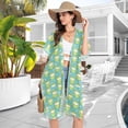 thumbnail image 5 of Beach Vacation Clothes Kimono Cardigan Loose Swimsuit Cover Up for Women Cartoon Lovely Frogs and Flower S, 5 of 6
