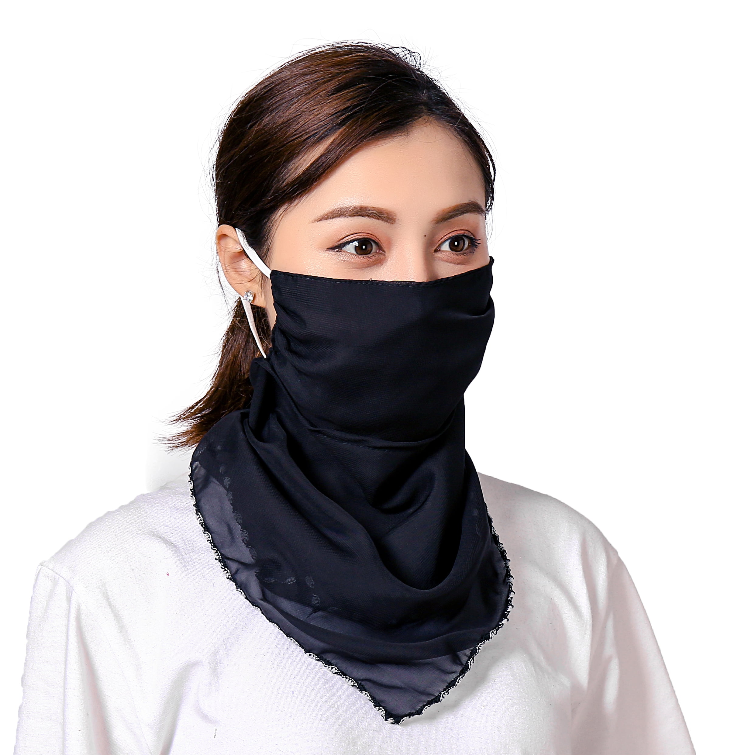 Fashion Women Sun Protection Face Cover Scarf Dustproof Reusable Earloop Neck Scarf Protective scarf for Riding Cycling 
