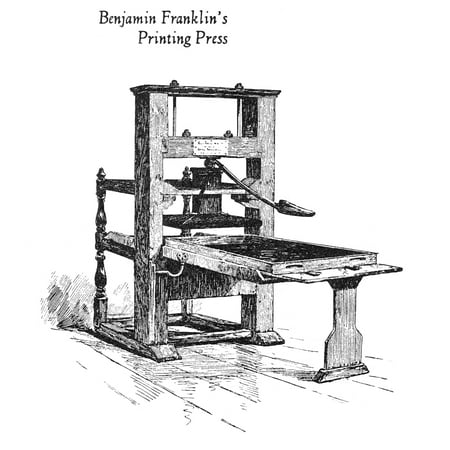 Franklin'S Printing Press. Nthe Printing Press Of Benjamin Franklin Who ...