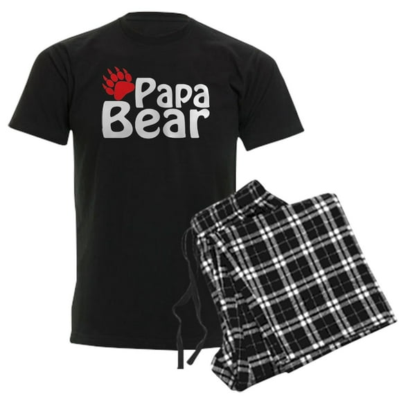 CafePress - Papa Bear Pajamas - Men's Dark Loose Fit Cotton Pajama Set