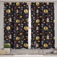 thumbnail image 2 of Ambesonne Dog Print Valance & Curtain, Animals Witchcore Art, 55"x45", Pale Orange and Dried Rose, 2 of 7