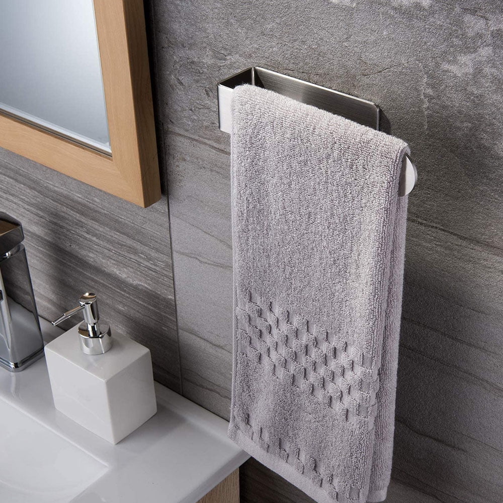 Bathroom Towel Rail Self Adhesive Single Towel Holder 59CM Brushed Stainless 