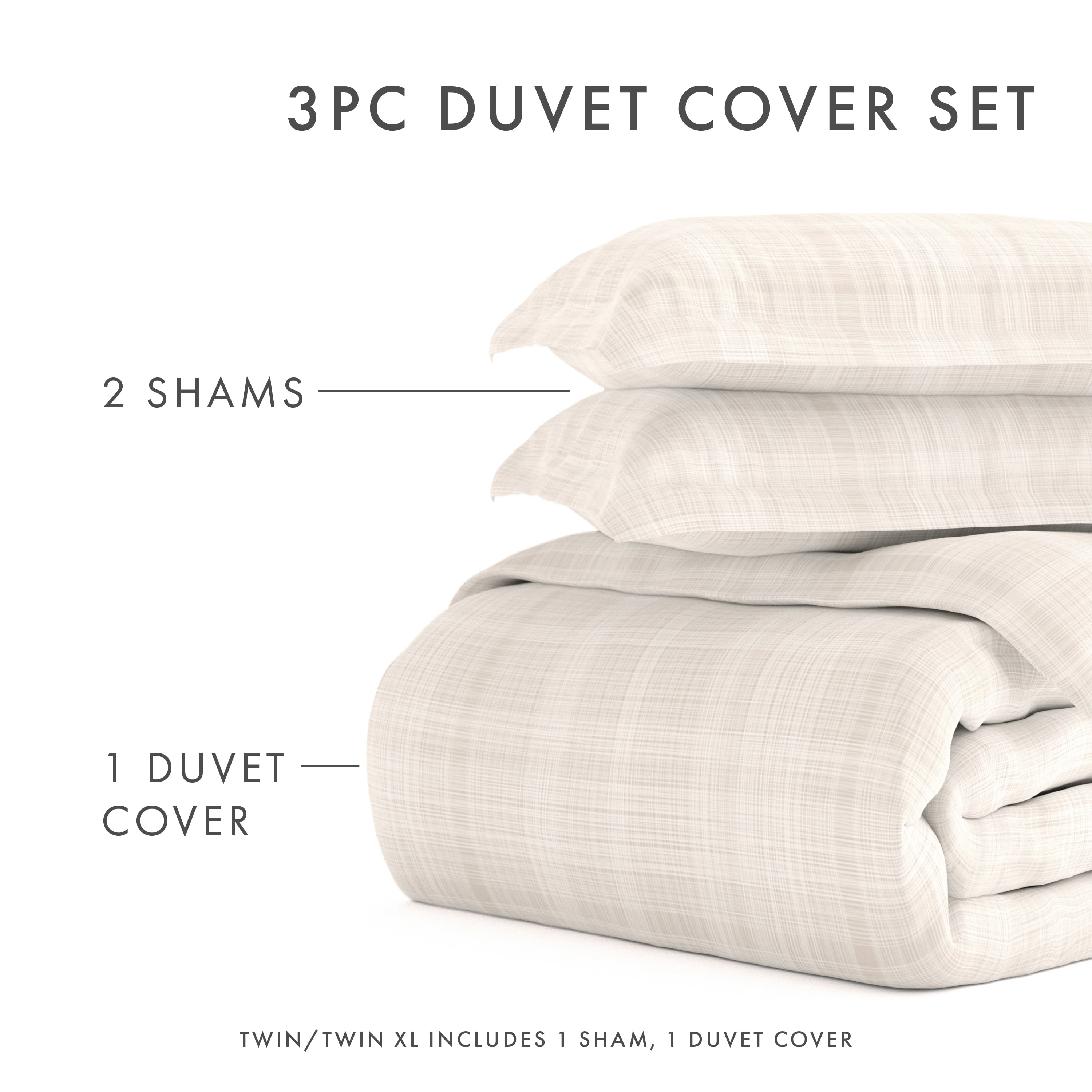 Noble Linens Ray Thatch Pattern Duvet Set 2-Piece Duvet Cover Set, Twin/TwinXL