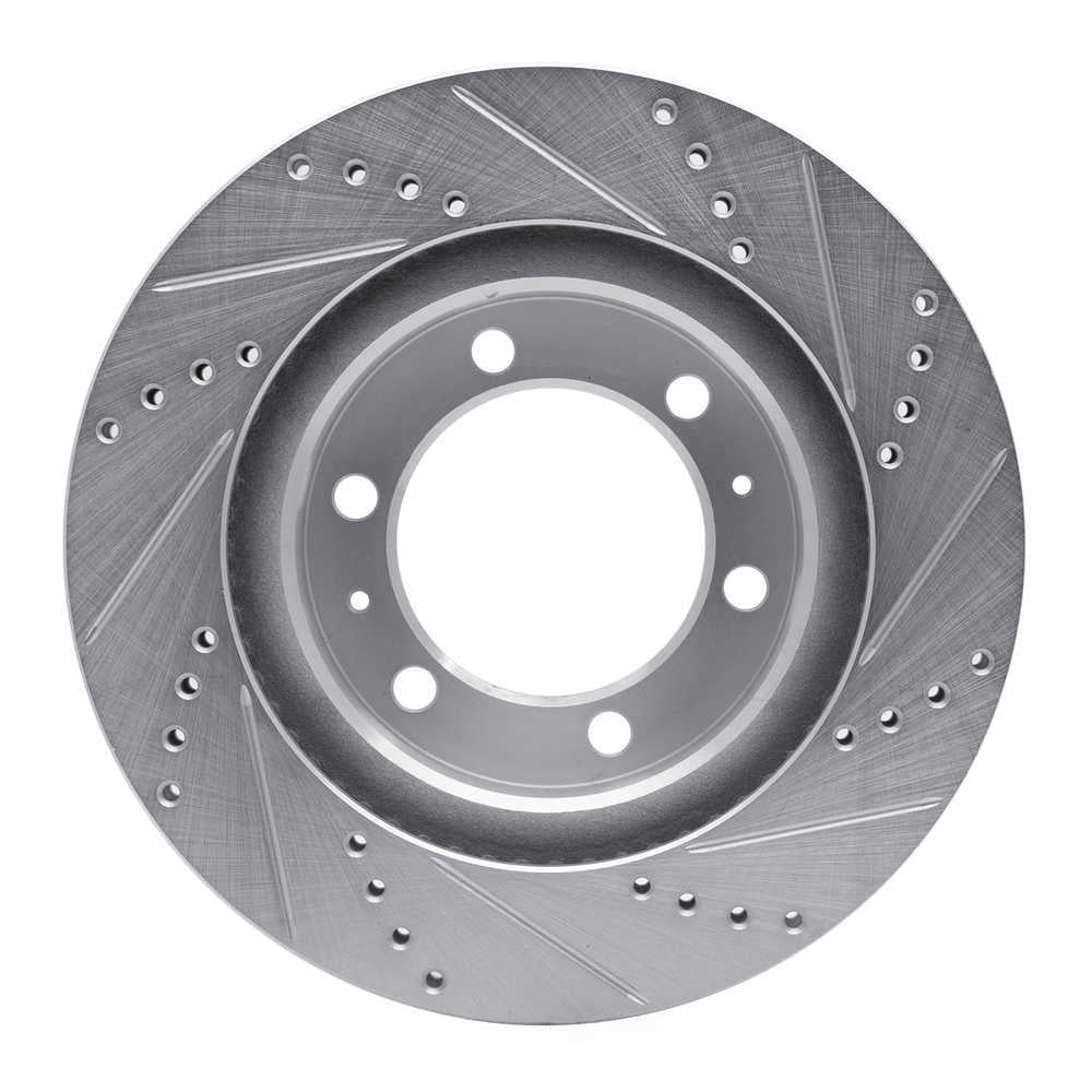 Dynamic Friction Company 631-76128L DFC Brake Rotor - Drilled And Slotted - Silver