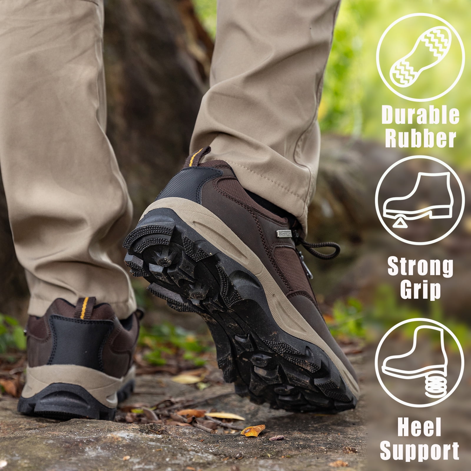 CC-Los Men's Hiking Shoes Lightweight Comfortable Breathable Walking Sneakers Size 7.5-14