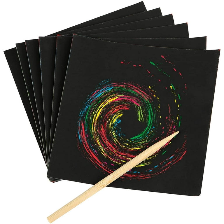 Creative Kids Rainbow Scratch Paper Craft Set - 185 Pieces Scratch Paper  Art Kit - Black Scratch Off Pad - Magic Scratchboard Sheets, Stencils -  Great Family Activity - Gift for Girls and Boys 4+ 