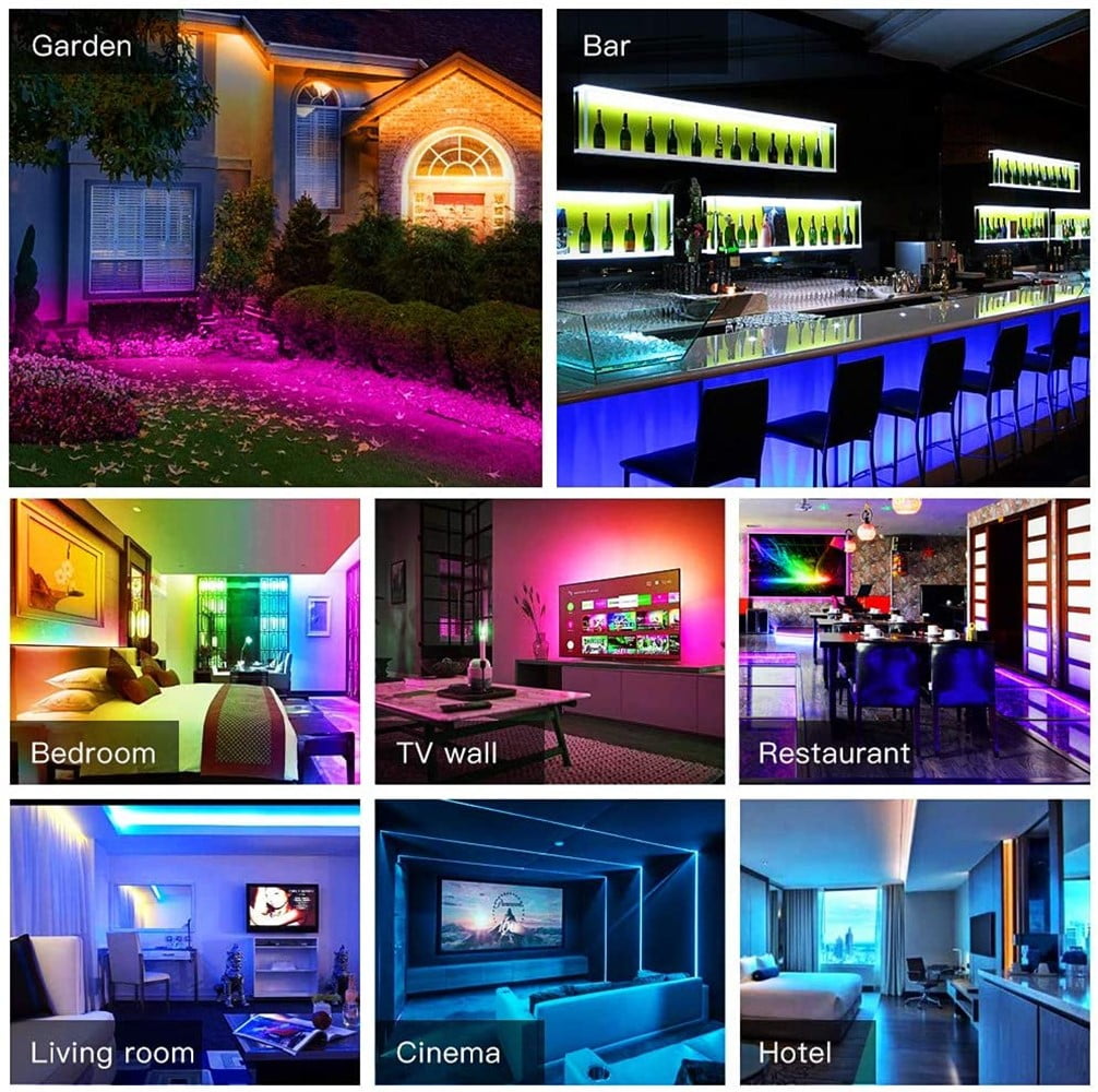 49.2ft Bluetooth LED Strip Lights with 44 Keys Remote Control Ultra-Long RGB Color Changing Rope Lights,Wireless Smart App Controlled Bedroom Lights,SMD 5050 Flexible Bright Light Strip
