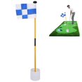 thumbnail image 2 of Golf Putting Green Removable Flagpole Set Practicing Accessory with Blue White Grid Flag, 2 of 4